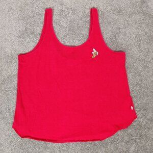 Vans Women's Top Size XL Red Cotton Scoop Neck Summer Lightweight Beach Comfy